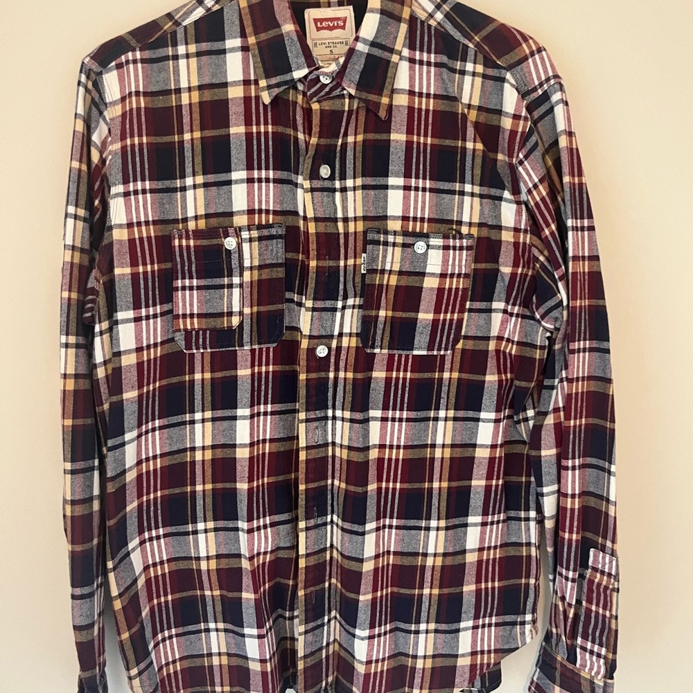 Levi's Men's Plaid Shirt - Red and Blue